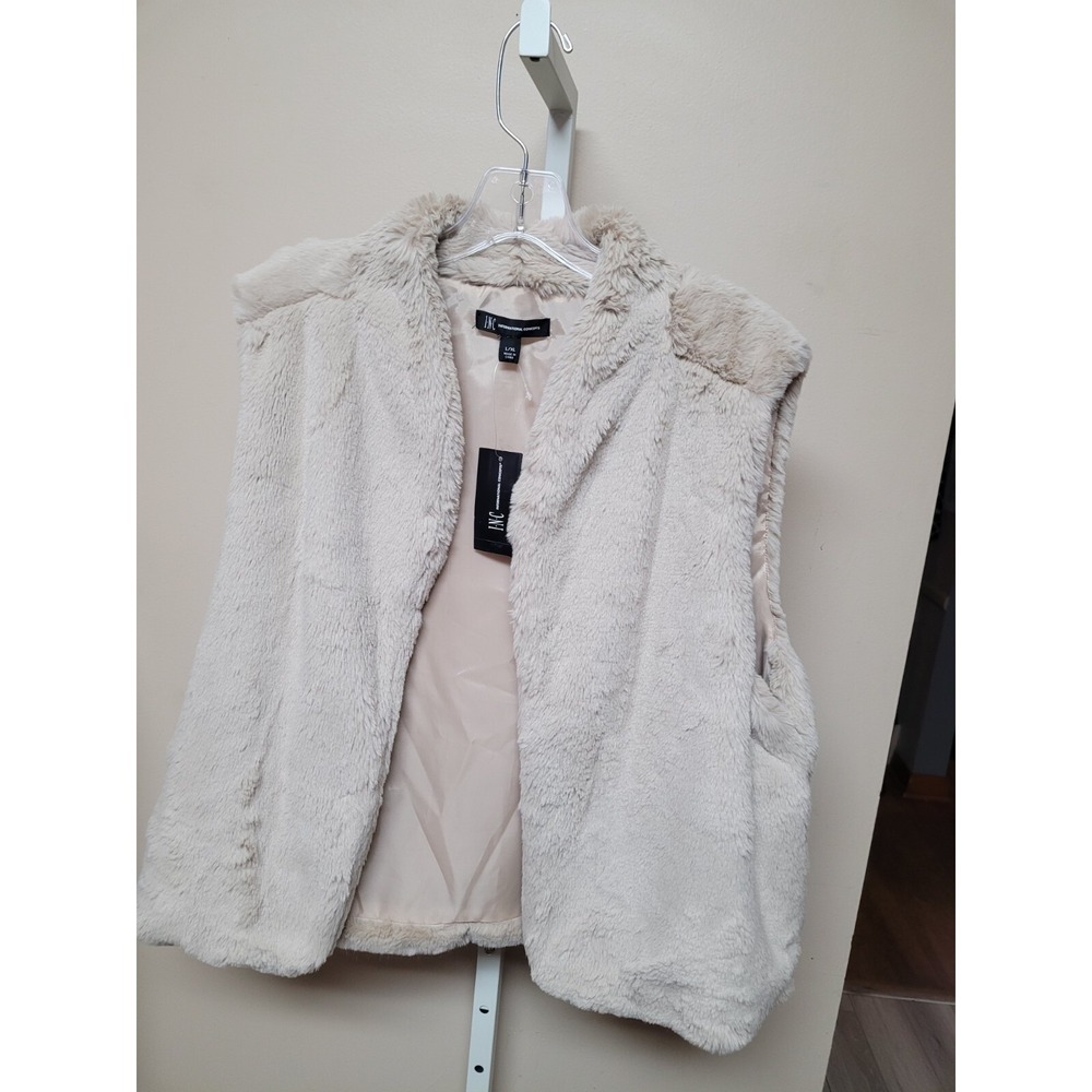 Inc International Concepts Women's Faux-fur Vest - Taupe -‎ Size L/XL - Picture 2 of 9
